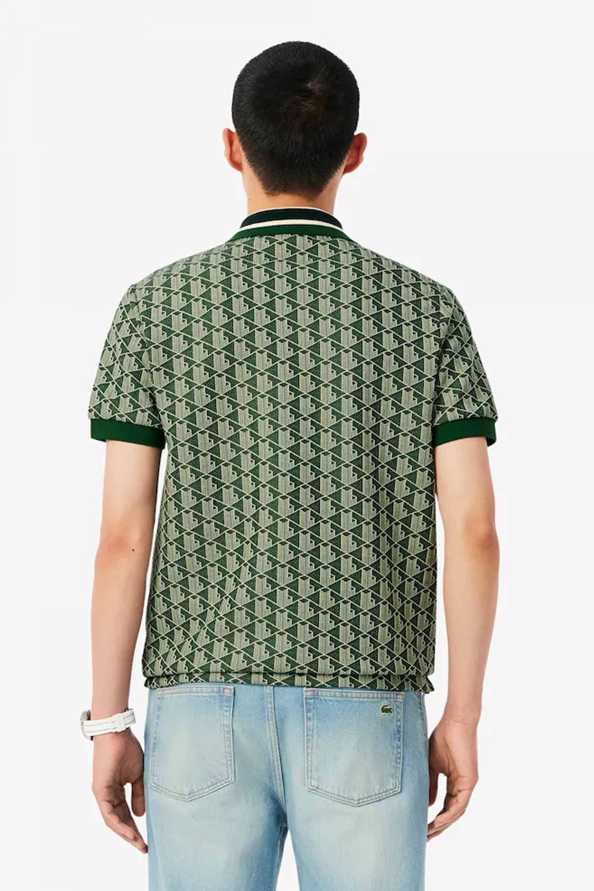 LACOSTE CLASSIC FIT MONOGRAM POLO en color VERDE (3)