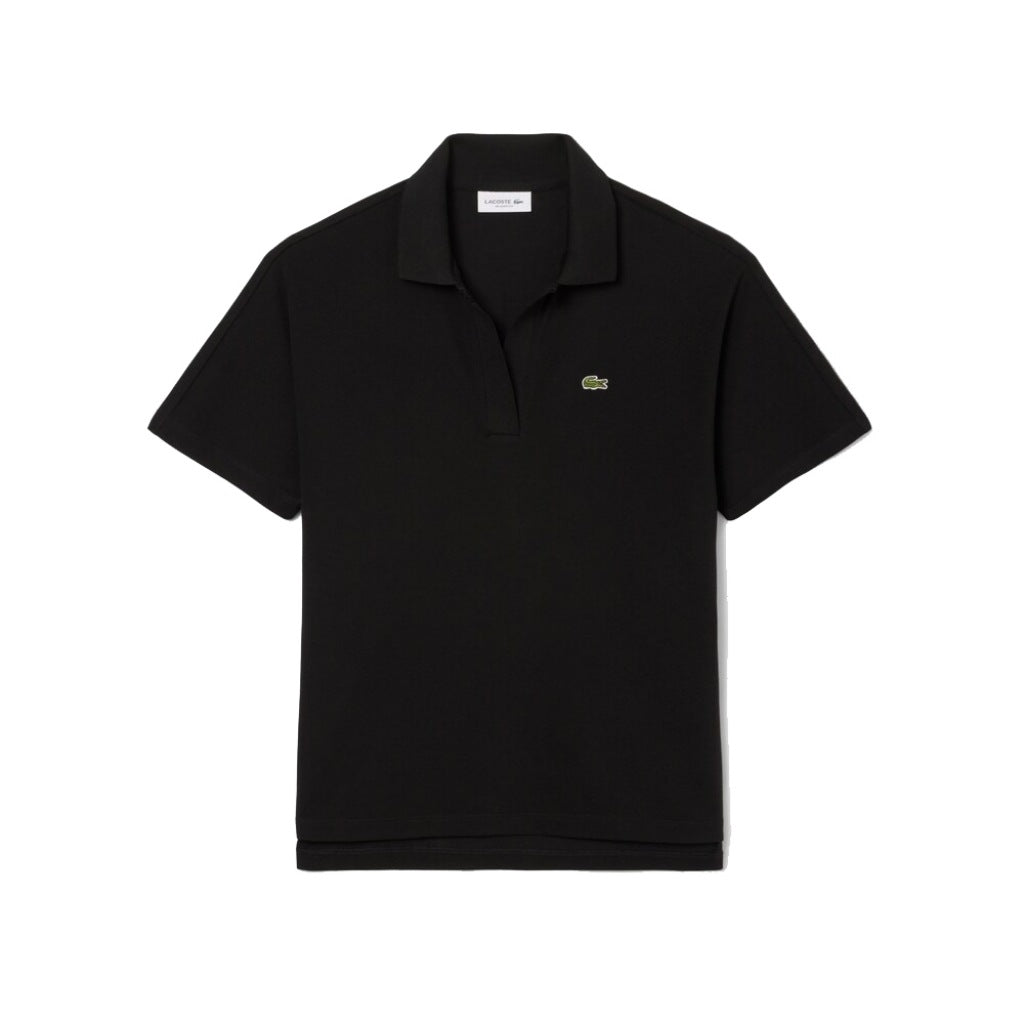 LACOSTE RELAXED FIT FLUID PIQUE POLO SHIRT en color NEGRO (4)