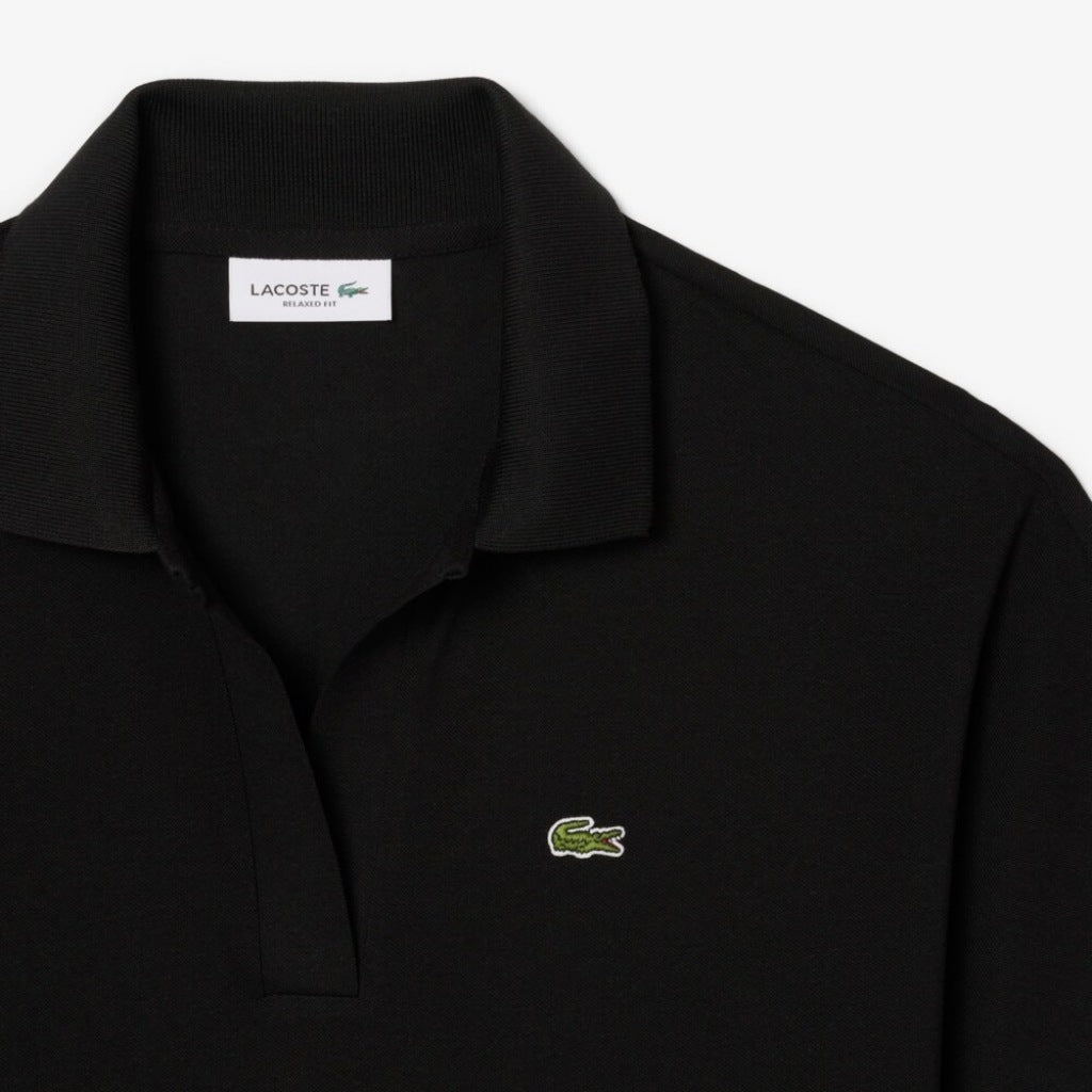 LACOSTE RELAXED FIT FLUID PIQUE POLO SHIRT en color NEGRO (5)
