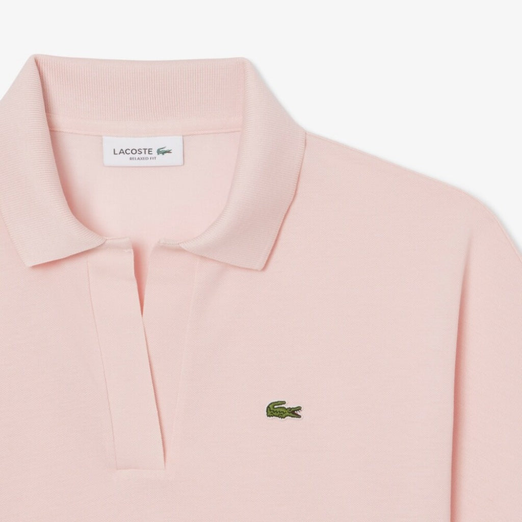 LACOSTE RELAXED FIT FLUID PIQUE POLO SHIRT en color ROSA (5)
