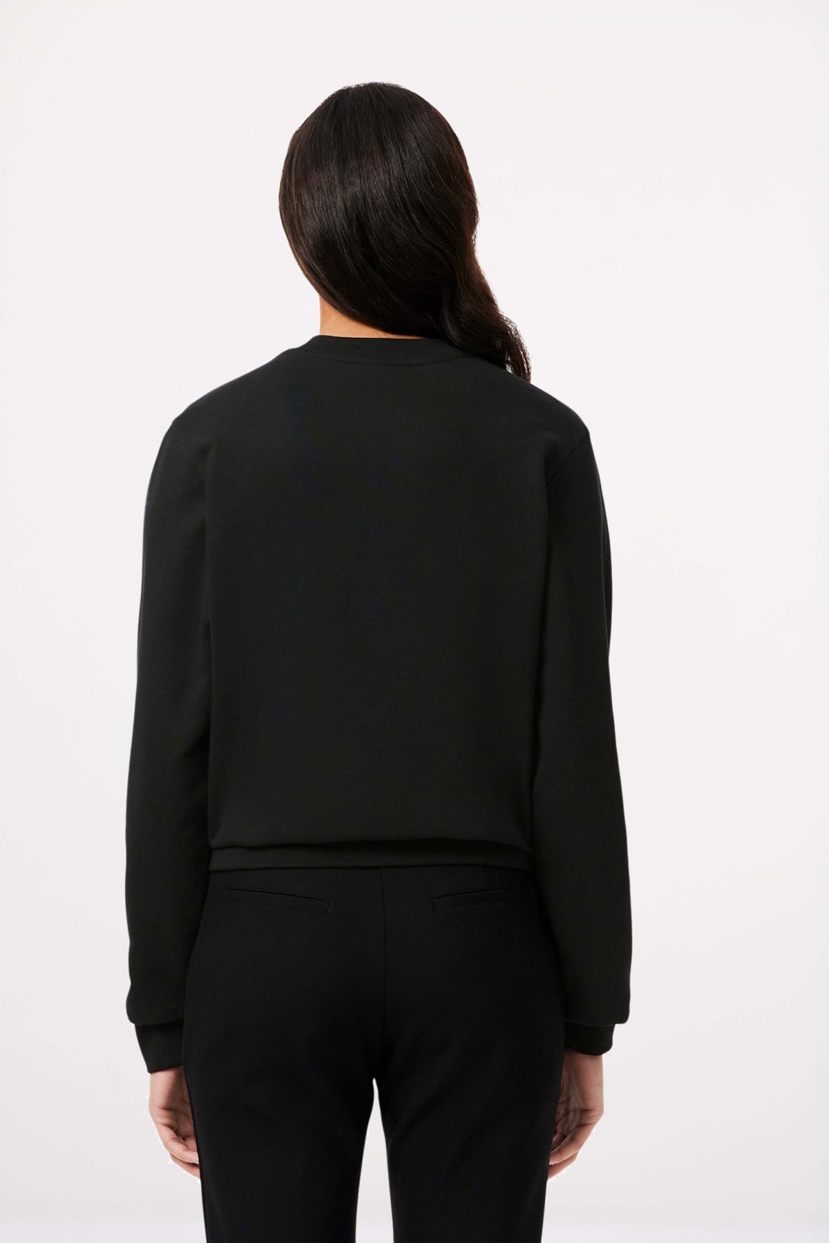 LACOSTE RELAXED FIT FLEECE CREW NECK en color NEGRO (4)