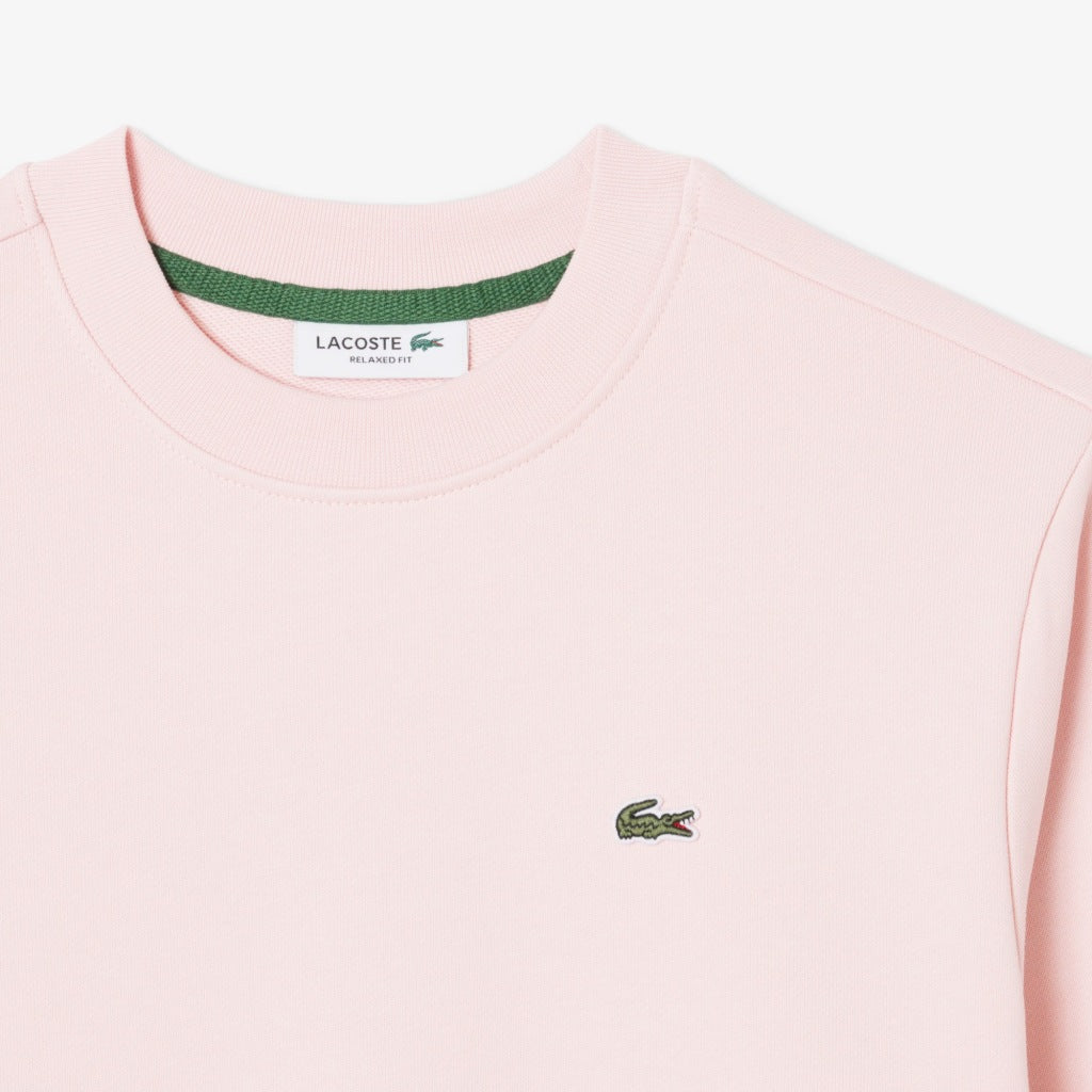 LACOSTE RELAXED FIT FLEECE CREW NECK en color ROSA (4)