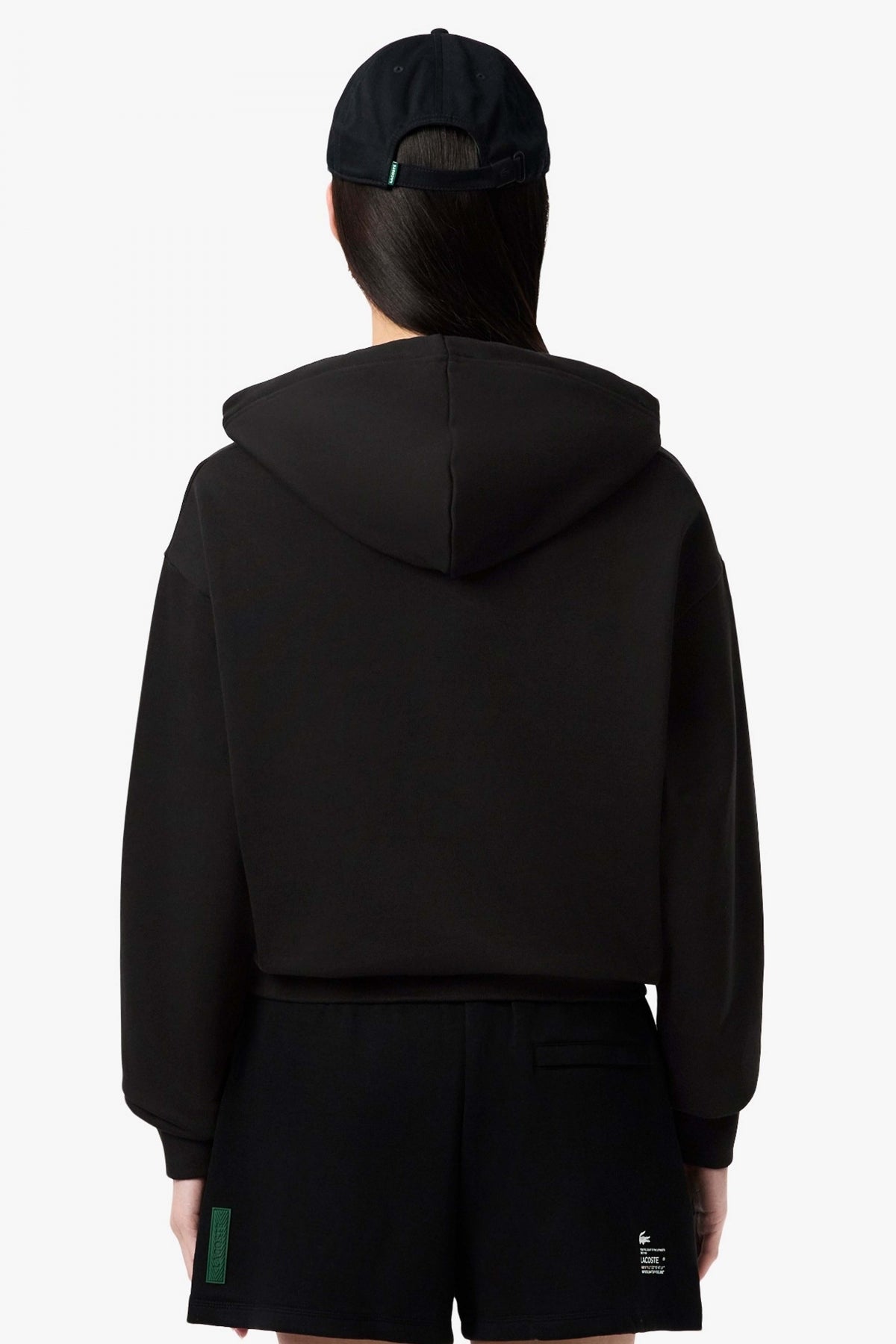 LACOSTE OVERSIZED FLEECE HOODIE en color NEGRO (3)