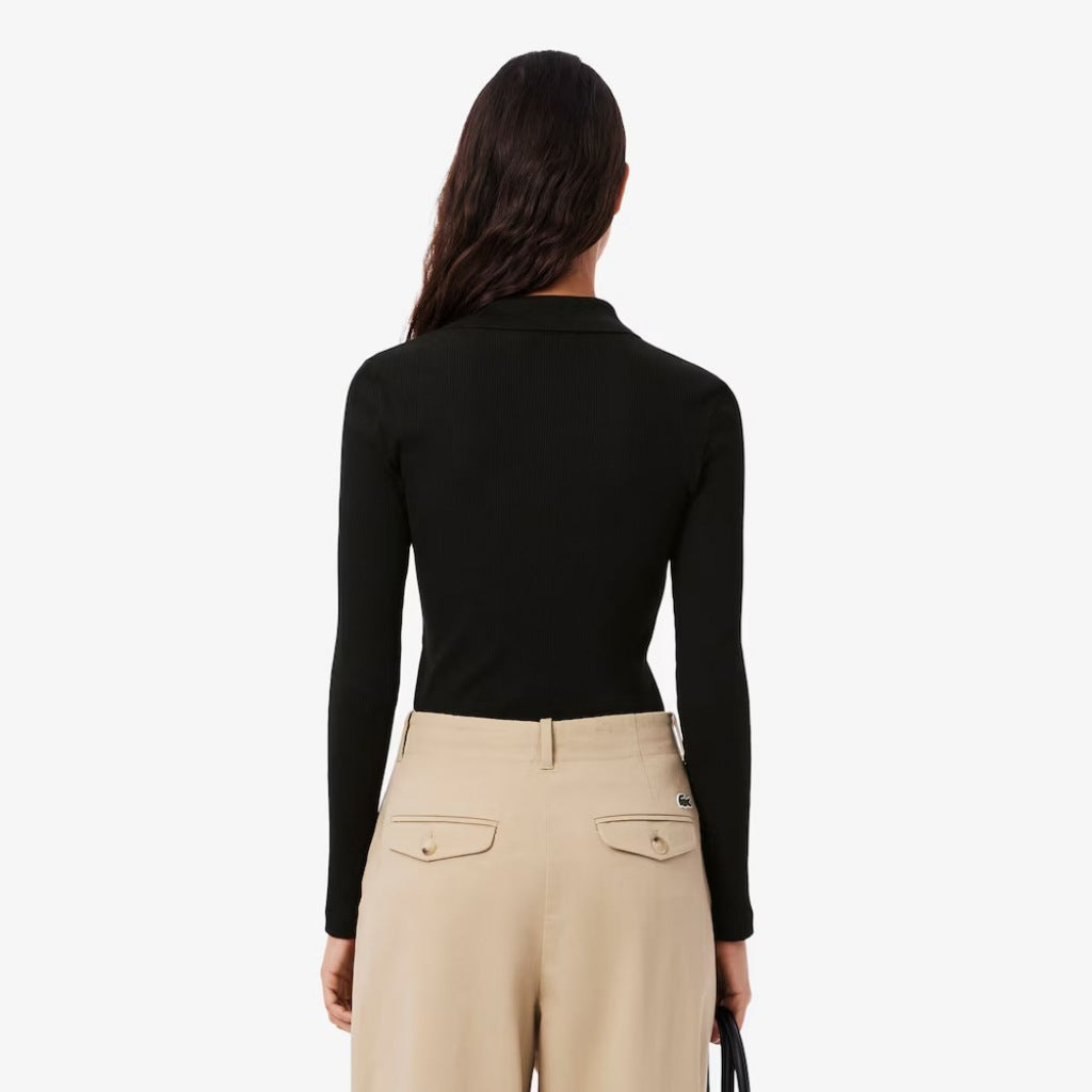 LACOSTE RIBBED COLLAR SHIRT en color NEGRO (6)