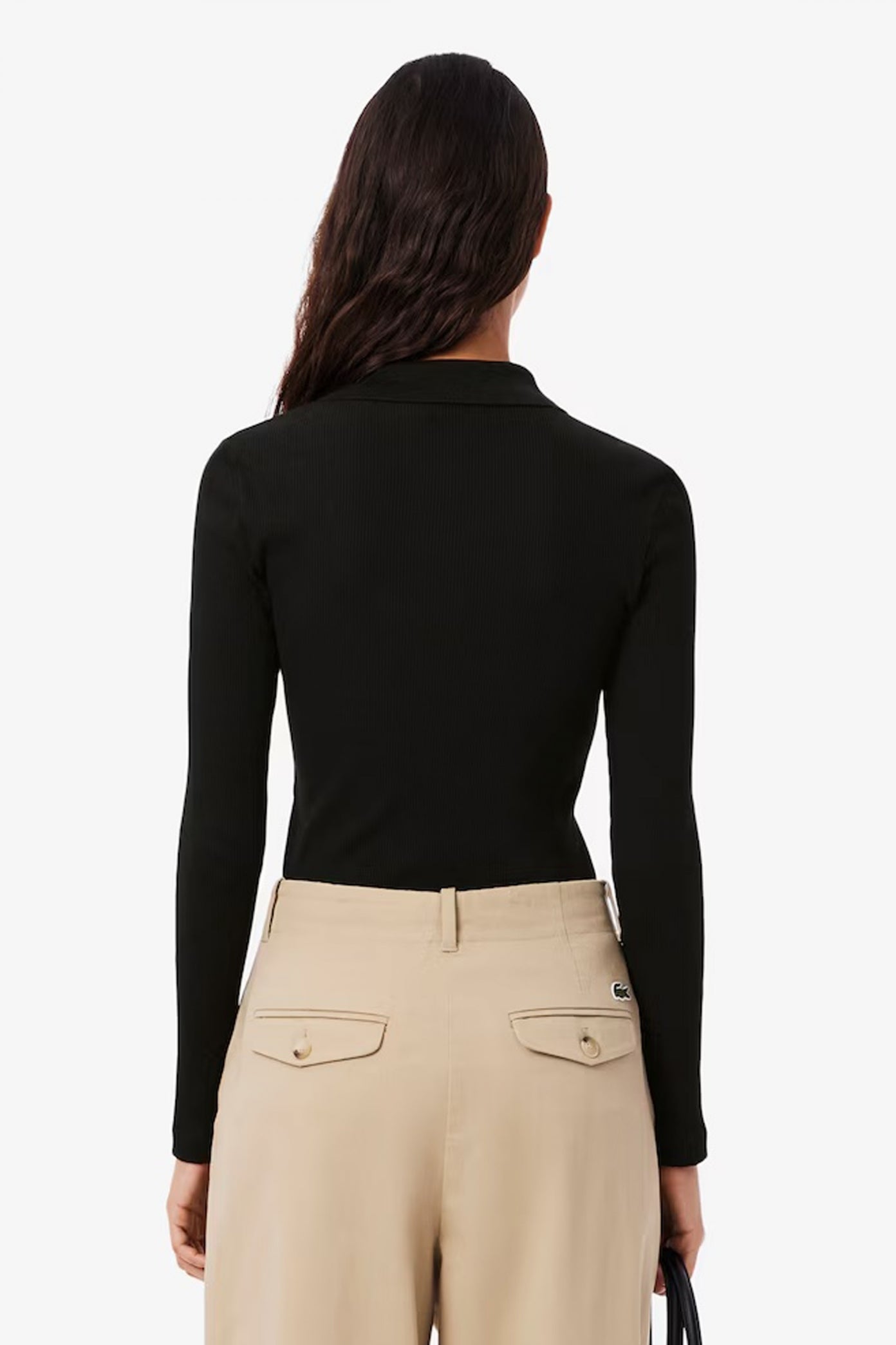 LACOSTE  RIBBED COLLAR SHIRT  en color NEGRO  (3)