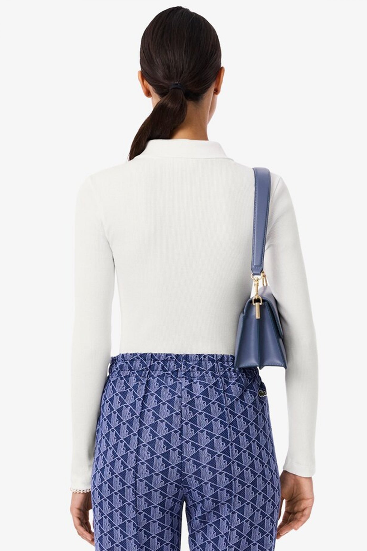LACOSTE  RIBBED COLLAR SHIRT  en color BLANCO  (3)