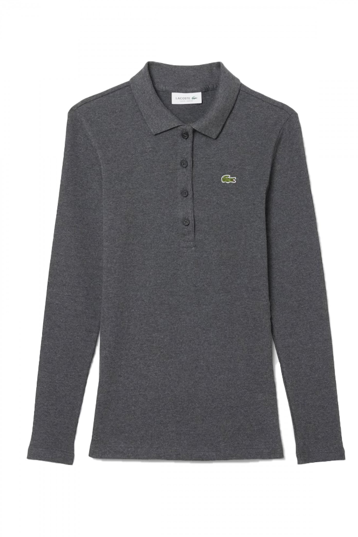 LACOSTE  RIBBED COLLAR SHIRT  en color GRIS  (2)