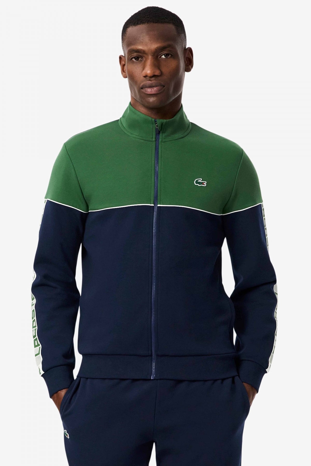 LACOSTE TENNIS ZIP-UP COLORBLOCK SWEATSHIRT en color AZUL (1)