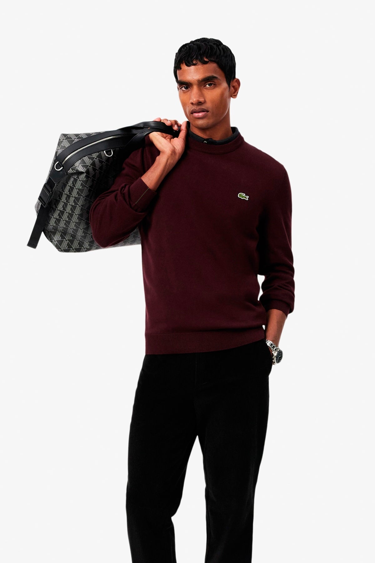 LACOSTE AH CREWNECKS SWEATERS en color BURDEOS (1)