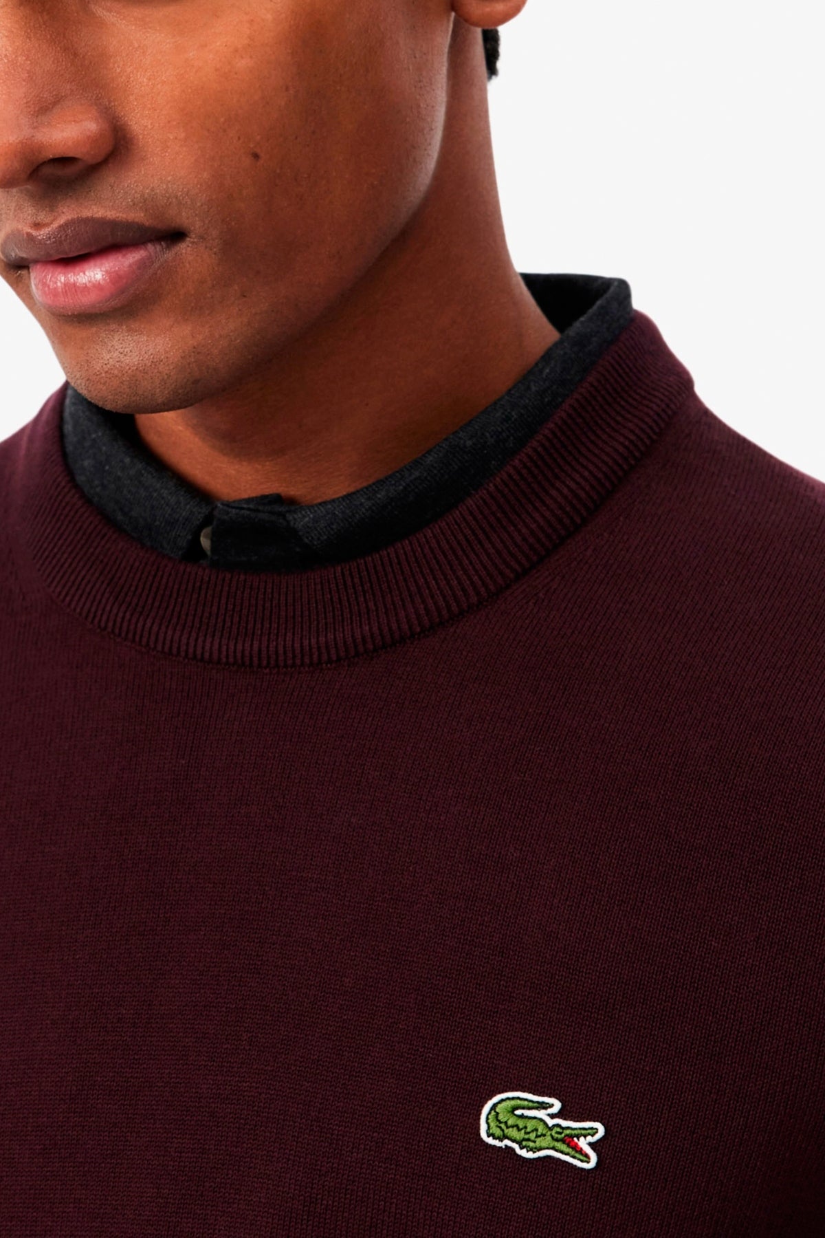 LACOSTE AH CREWNECKS SWEATERS en color BURDEOS (4)