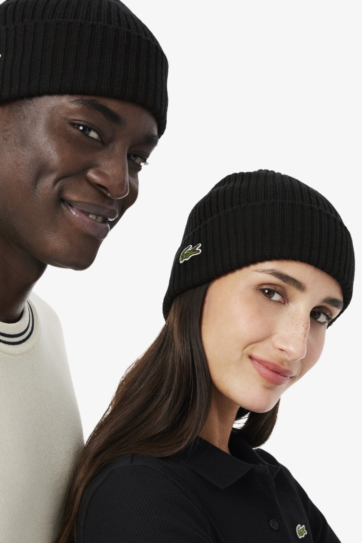 LACOSTE RB KNITTED CAP en color NEGRO (2)