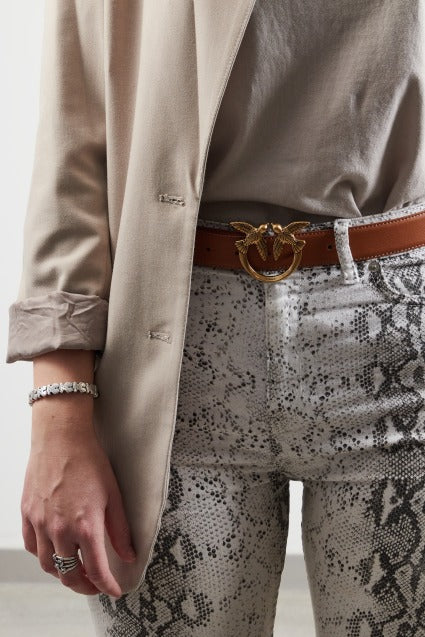 PINKO LOVE BERRY H BELT VITE en color MARRON (5)