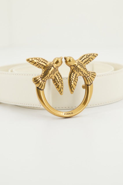 PINKO LOVE BERRY H BELT VITE en color BLANCO (3)