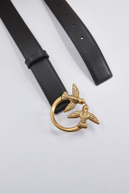 PINKO LOVE BERRY H BELT VITE en color NEGRO (4)