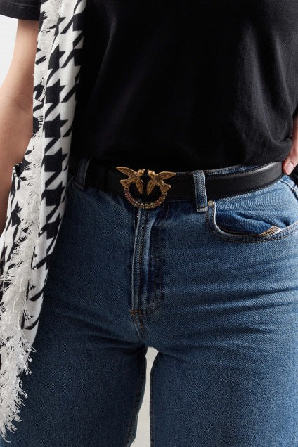 PINKO LOVE BERRY H BELT VIT en color NEGRO (5)