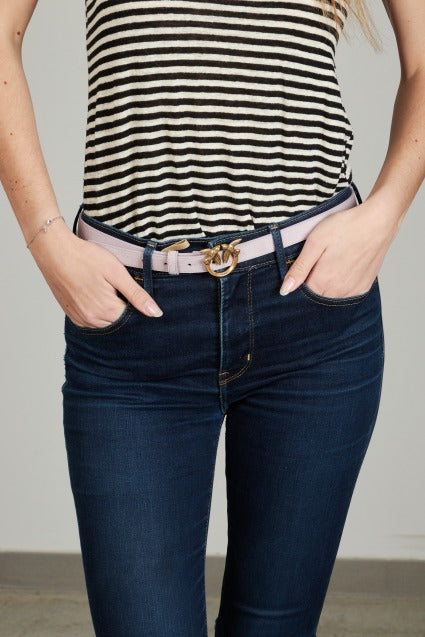 PINKO LOVE BERRY H BELT SUED en color VIOLETA (5)