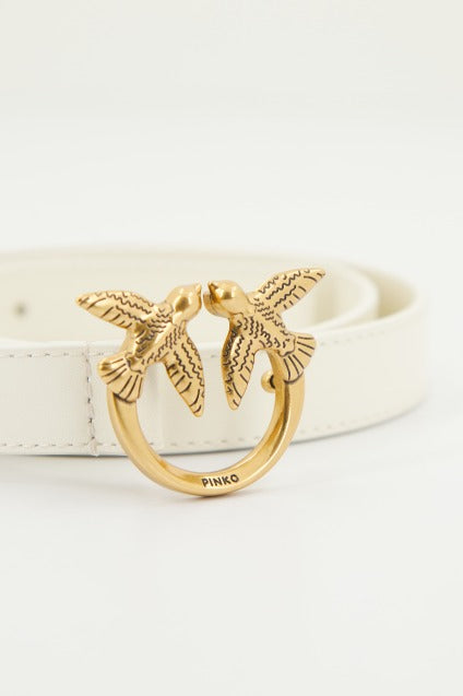 PINKO LOVE BERRY H BELT VITE en color BLANCO (3)