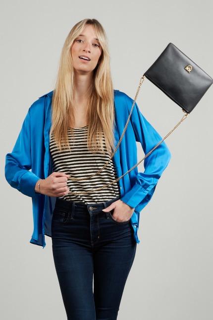 PINKO CLASSIC FLAT LOVE BAG SIMPLY en color NEGRO (5)