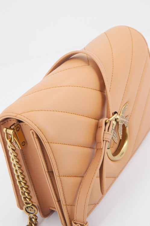 PINKO LOVE CLICK CLASSIC SHEE en color MARRON CLARO (3)