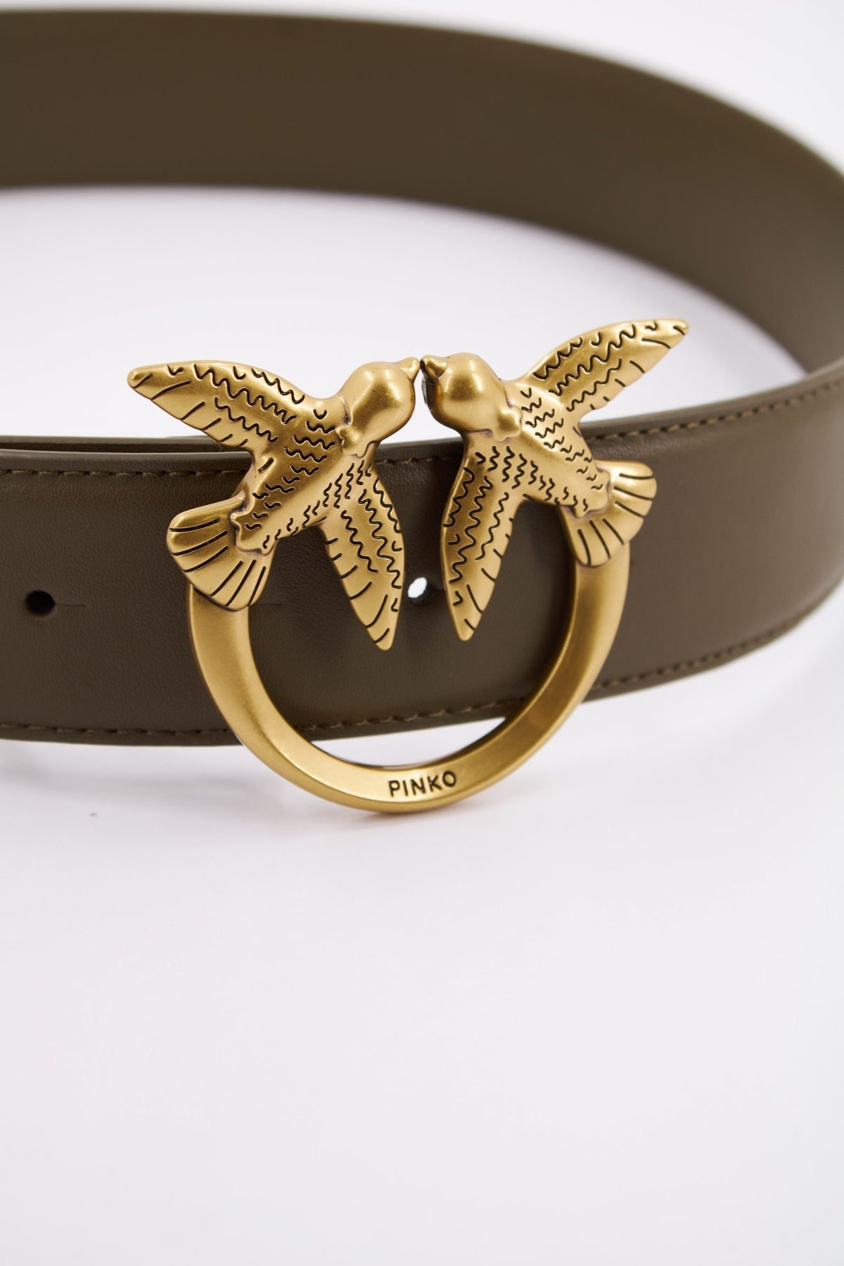 PINKO LOVE BERRY H BELT VITE en color VERDE (4)