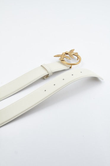 PINKO LOVE BERRY H BELT VITE en color BLANCO (4)