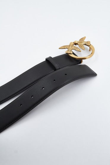 PINKO LOVE BERRY H BELT VITE en color NEGRO (4)