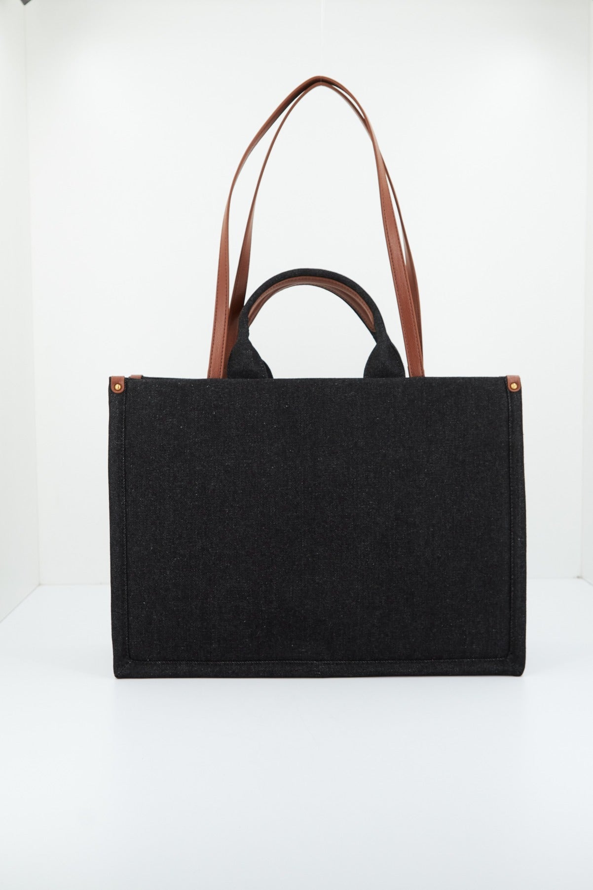 PINKO SHOPPER DENIM RICAMO LO en color NEGRO (4)