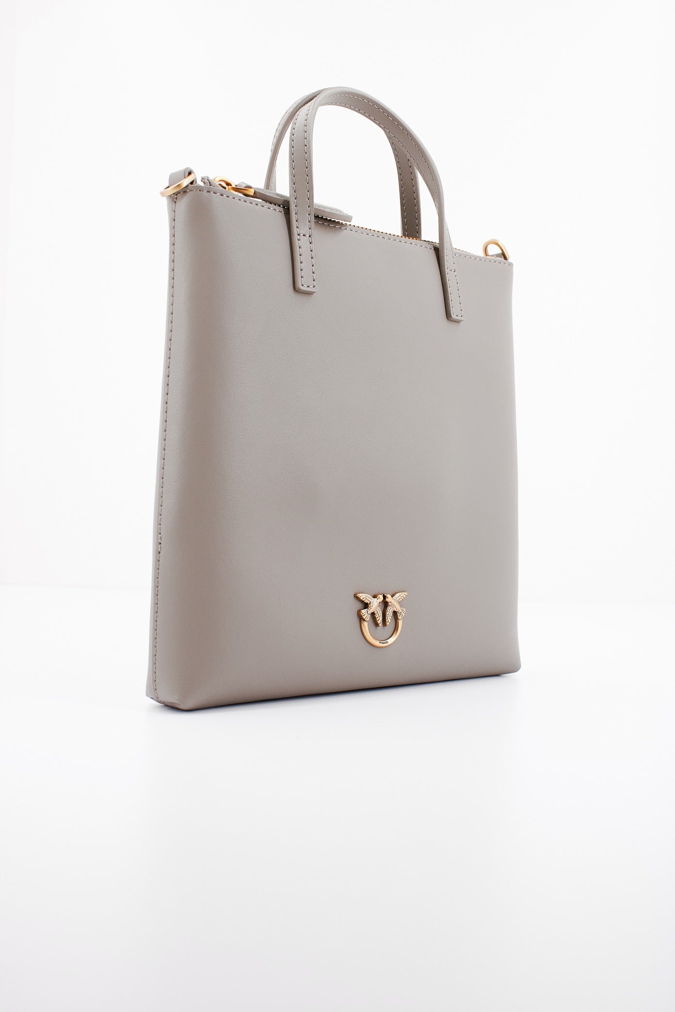 PINKO MINI SHOPPER VITELLO SE en color GRIS (2)