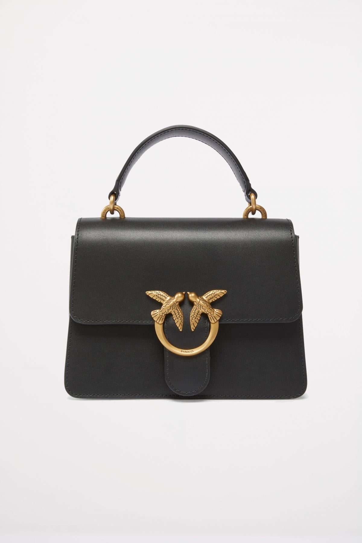 PINKO LOVE ONE TOP HANDLE MIN en color NEGRO (1)
