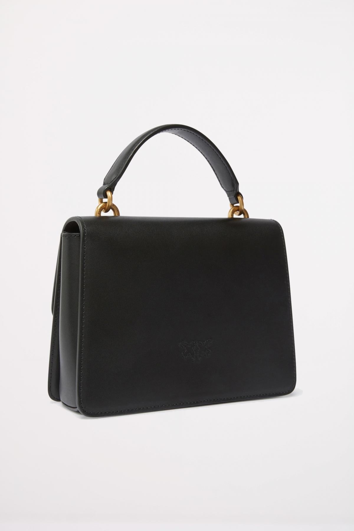 PINKO LOVE ONE TOP HANDLE MIN en color NEGRO (2)