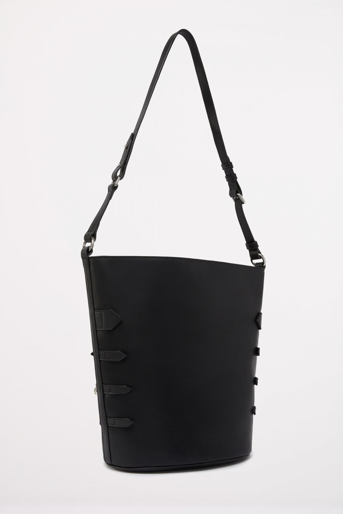 PINKO BELTS BUCKET VITE en color NEGRO (2)