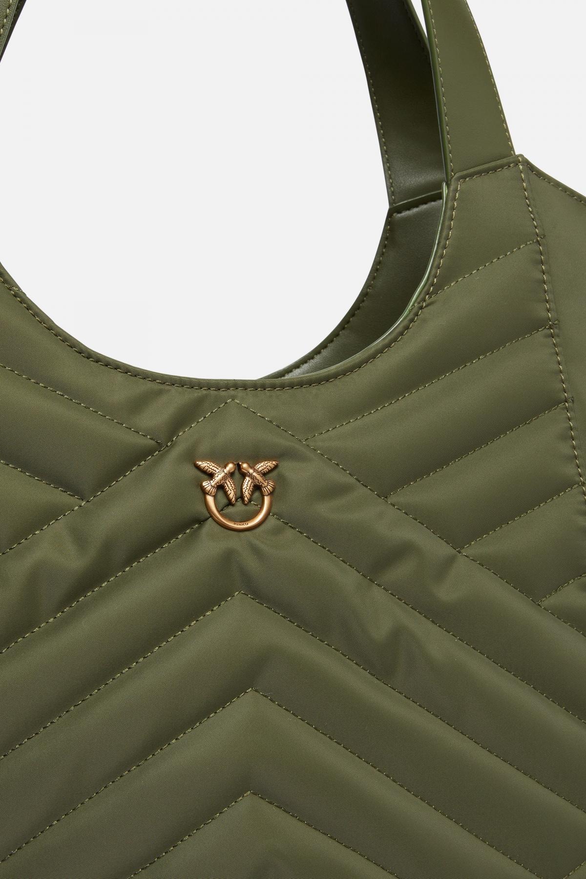 PINKO TOTE BAG PUZZLE RECYCLE en color VERDE (3)