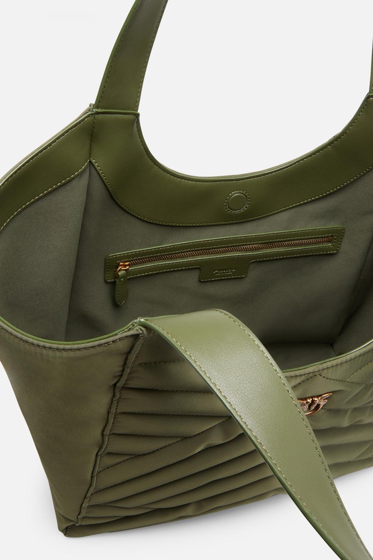 PINKO TOTE BAG PUZZLE RECYCLE en color VERDE (4)