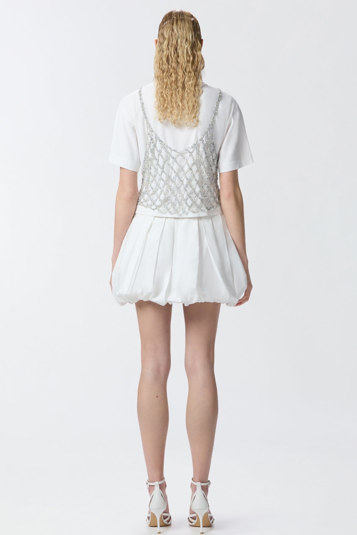 PINKO CADRIC GONNA POPELINE en color BLANCO (3)