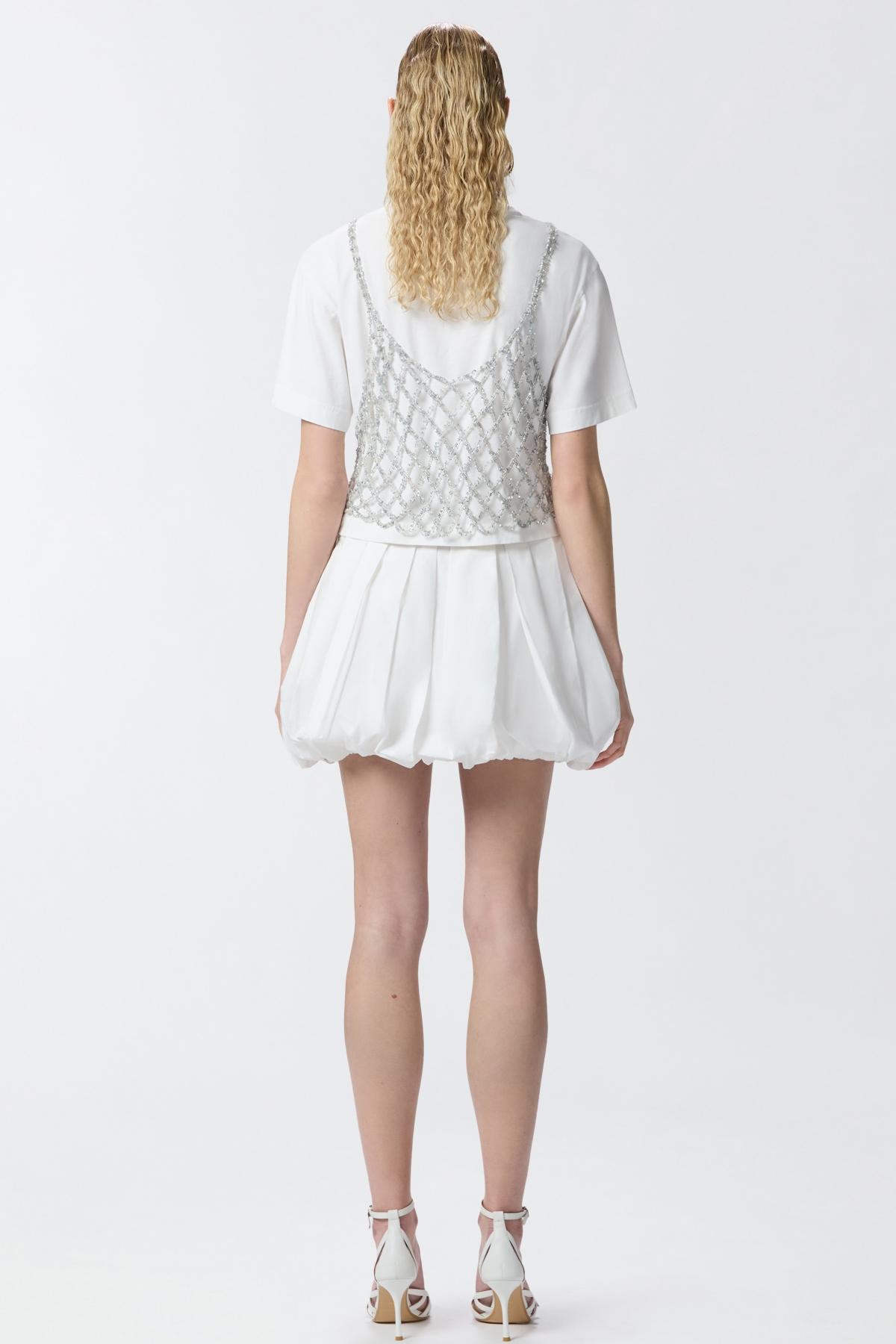 PINKO CADRIC GONNA POPELINE en color BLANCO (3)