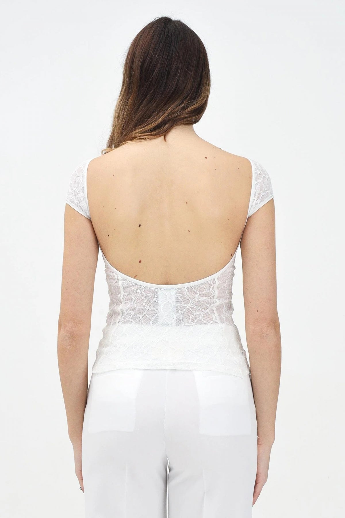 PINKO CODY MAGLIA LACE en color BLANCO (4)