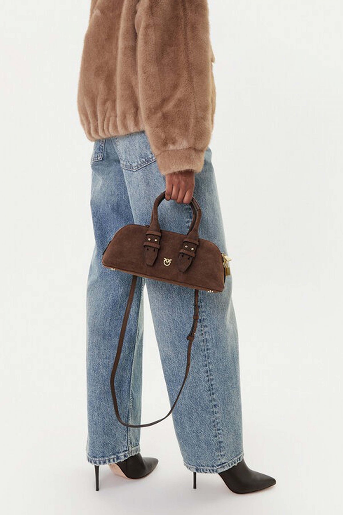 PINKO BOWLING BAG BAGUETTE SU en color MARRON (1)