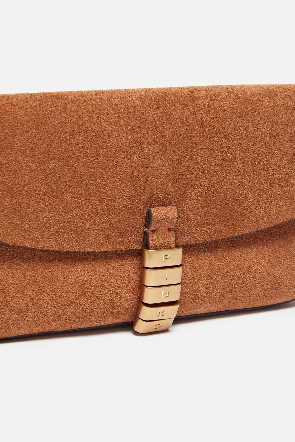 PINKO SADDLE FLAT SUEDE en color MARRON (4)