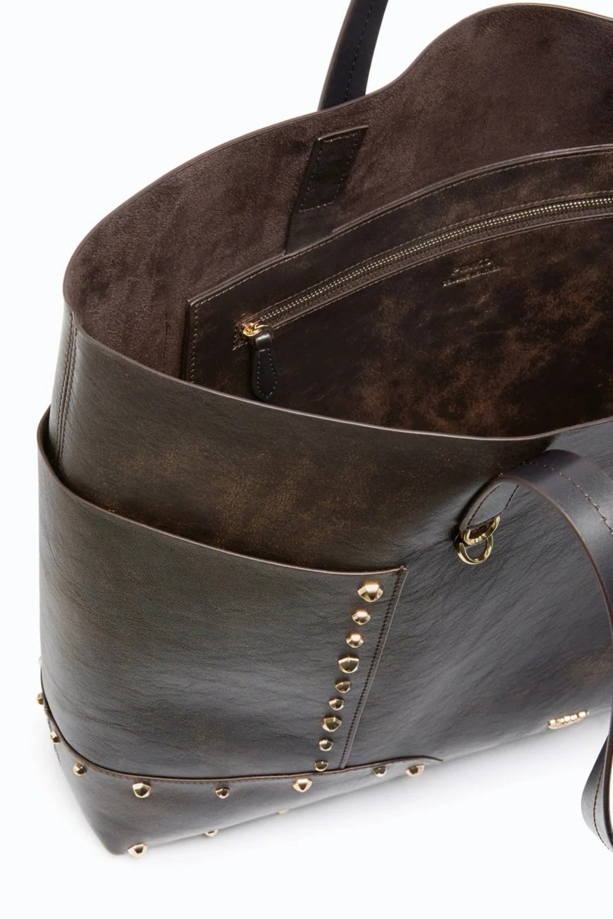 PINKO AMA TOTE BAG STUDS PATCH CL en color MARRON (5)