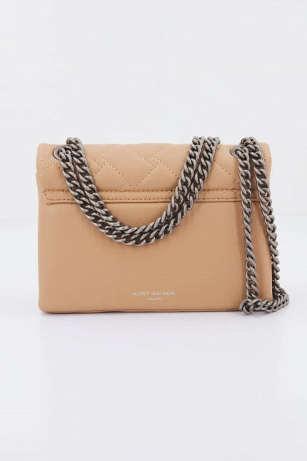 KURT GEIGER LONDON MINI KENSINGTON X BAG en color MARRON CLARO (3)