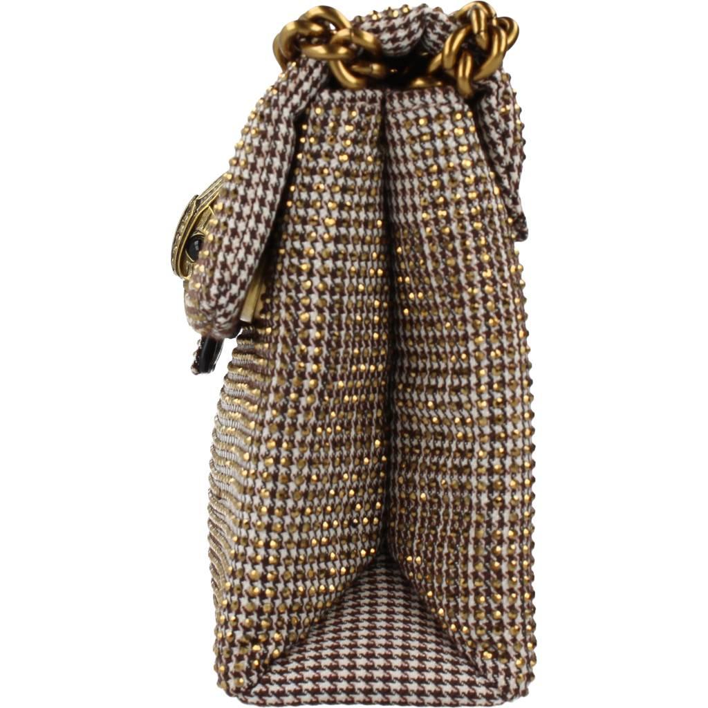 KURT GEIGER LONDON FABRIC MINI KENSINGTON en color ORO (6)