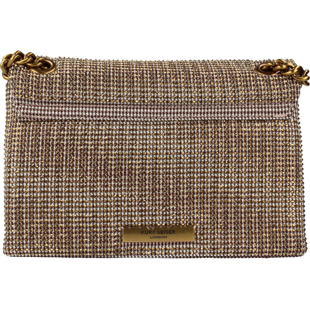 KURT GEIGER LONDON FABRIC MINI KENSINGTON en color ORO (7)