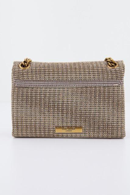 KURT GEIGER LONDON FABRIC MINI KENSINGTON en color ORO (3)