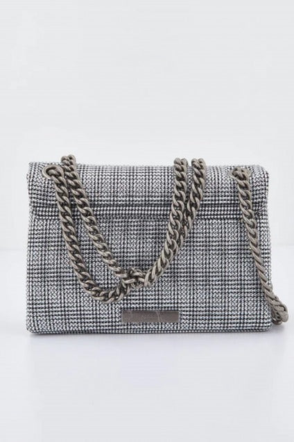 KURT GEIGER LONDON FABRIC MINI KENSINGTON en color PLATA (3)