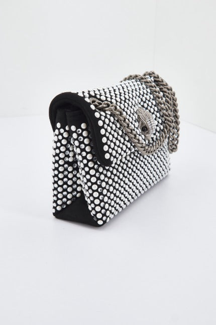 KURT GEIGER LONDON FABRIC MINI KENSINGTON en color NEGRO (2)