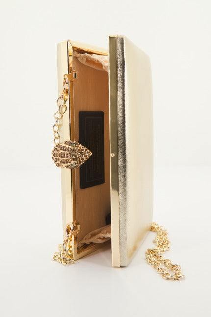 KURT GEIGER LONDON KENSINGTON CLUTCH en color ORO (4)
