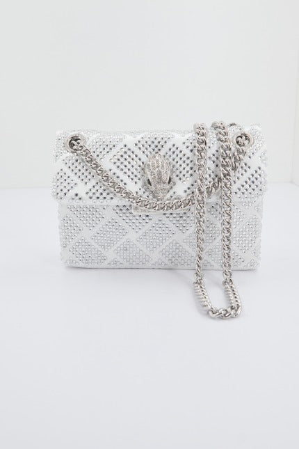 KURT GEIGER LONDON FABRIC MINI KENSINGTON en color BLANCO (2)