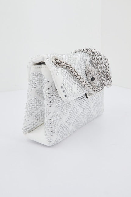KURT GEIGER LONDON FABRIC MINI KENSINGTON en color BLANCO (1)