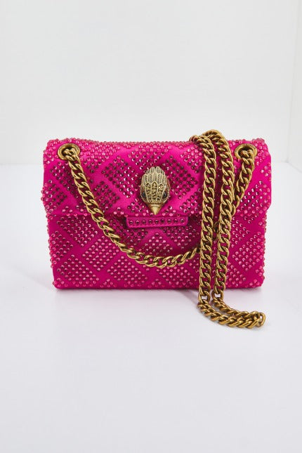 KURT GEIGER LONDON FABRIC MINI KENSINGTON en color ROSA (2)