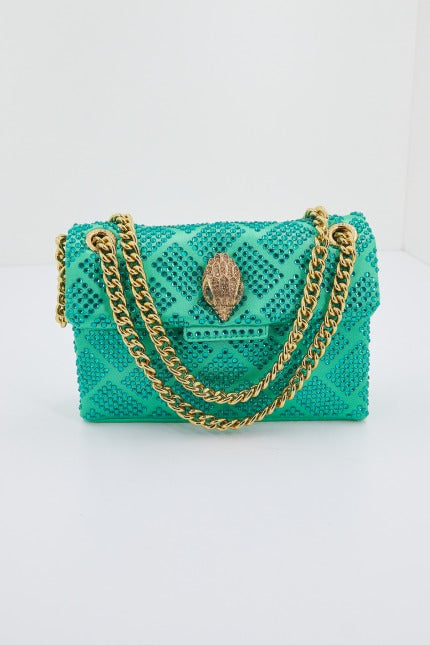 KURT GEIGER LONDON FABRIC MINI KENSINGTON en color VERDE (1)
